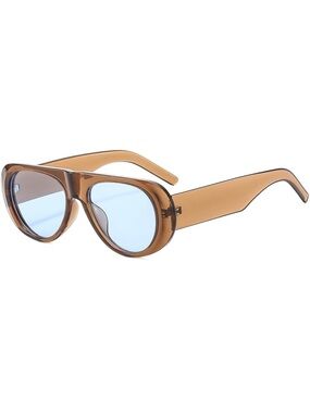 Long Keeper Retro Pilot Sunglasses For Women 70s Vintage Trendy Flat Top Shades